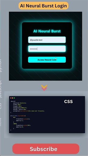 Build This AI Neural Login in 60 Seconds ⚡ #HTML #CSS #JavaScript #CyberUI #Shorts
