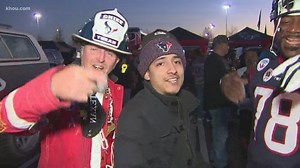 Texans tailgaters celebrate big win vs. Bills outside NRG Stadium