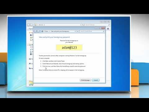 Windows® 7: How to find the Homegroup password