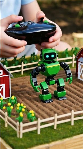 RC Tractor Transforms into Robot | Miniature Farm Diorama POV #kidsshorts #povrc #rctoys