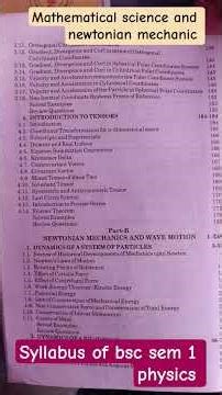 Newtonian mechanic and mathematical physics syllabus of bsc fyup SEM 1.