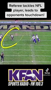 209K views · 1.5K reactions |  WATCH THIS!! NFL referee tackles defender, leads to opponents touchdown! | KFAN FM 100.3 | Facebook