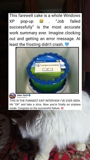 A Farewell Cake That Feels Like a Classic Computer Pop-Up