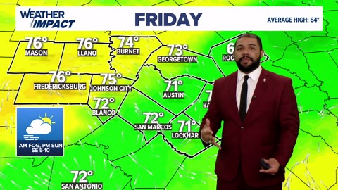 Austin-area weather: December 12th midday forecast with meteorologist Jordan Darensbourg