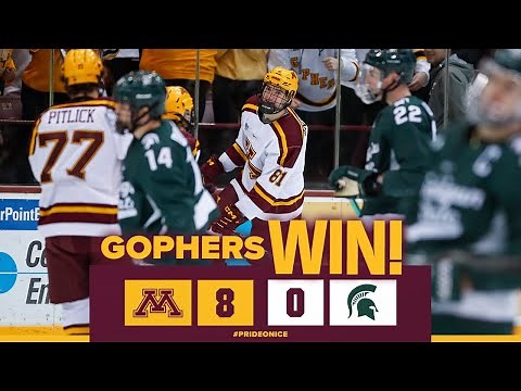 Highlights: Eight Gophers Score in #2 Men’s Hockey Rout of #15 MSU