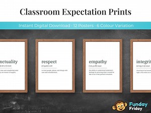 Classroom Definition Posters, Respect Print, Empathy Wall Art, Teamwork Printable, Integrity Poster, Teacher Decor Digital Print. - Etsy