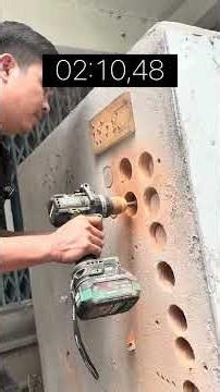Continuous core drilling test on a 22cm wall with a 60mm drill bit using the included 4.0Ah batte...