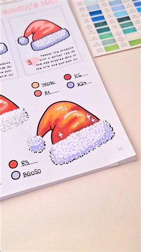 Santa's Hat tutorial from the How to Color Christmas book!