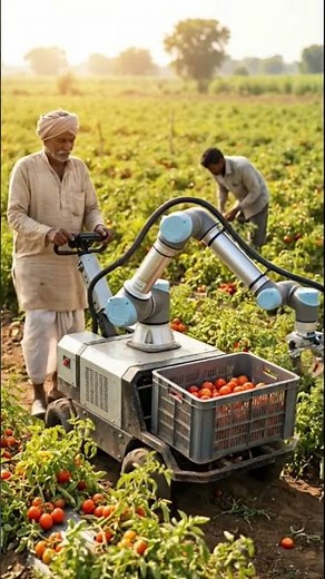 AI Robot Harvesting Tomatoes | Smart Farming in Action