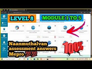 Level 8 ( Module 1 - 5 ) Mepro 1st Year Naanmuthalvan Assessment Answers💯 #naanmudhalvan
