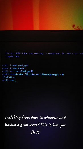 Fixing GRUB Issues When Switching to Windows 11