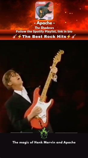 Guitar Pioneer on Instagram: "That dreamy Stratocaster tone! Hank Marvin performing Apache—a timeless guitar masterpiece! His signature tone and effortless style continue to inspire generations. Pure instrumental perfection! Trivia: In 1960, Hank Marvin defined the role of ‘lead guitarist’ and became the first British ‘guitar hero’. His expressive phrasing and innovative techniques set a new standard for guitarists. Marvin’s style has influenced many British rock guitarists, including George Har