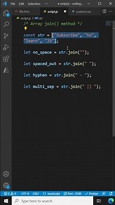 JavaScript Array join() method - JavaScript Tutorial for Beginners