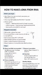 Stepwise guide to synthesize complementary DNA (cDNA) from RNA using reverse transcriptase