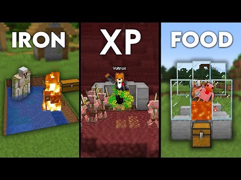 Minecraft: Top 3 MUST HAVE Farms for your first day | Survival 1.19