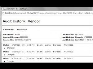 Acumatica Field Level Auditing