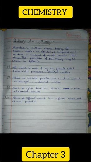 chemistry class 9 chapter 3 atoms and molecules notes #shorts #viral #trending