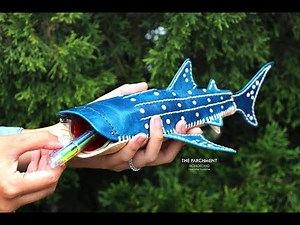 Leather Pattern - Leather Whale Shark Pencil Case with patterns