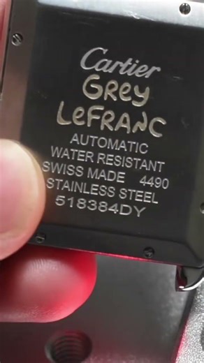 Laser engraving a Cartier Tank watch caseback