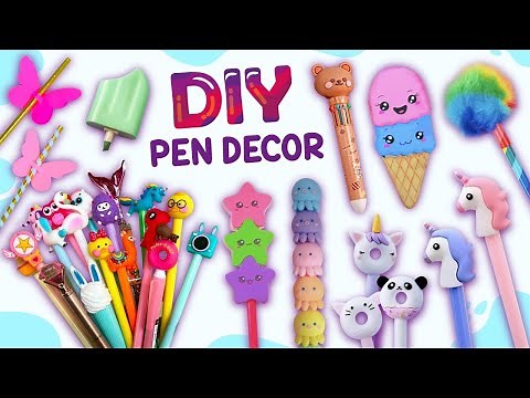 20 DIY PEN DECOR - PEN TOPPER IDEAS - EASY & CUTE CRAFTS FOR SCHOOL