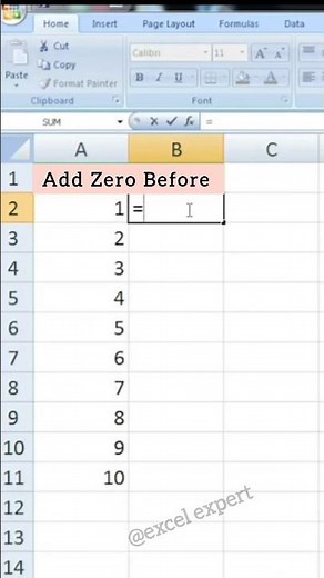 How to add Zero in cell in excel #excel #excelformula #exceltips #exceltricks #shortsfeed