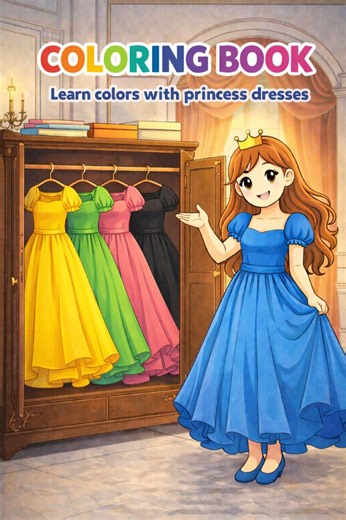 Princess Coloring Pages for Toddlers | Learn Colors Printable Coloring Book | Preschool Girls Activity - Etsy