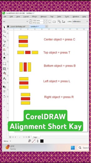 CorelDRAW Alignment Short Key || How Can Alignment object in CorelDraw #coreldraw #coreldrawtips