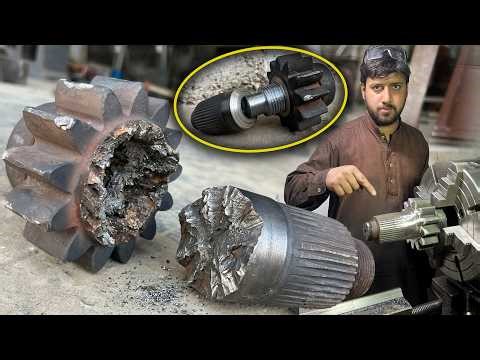 How a Skilled Machinist Rebuilt a Destroyed Pinion Gear | Before & After Gear Restoration
