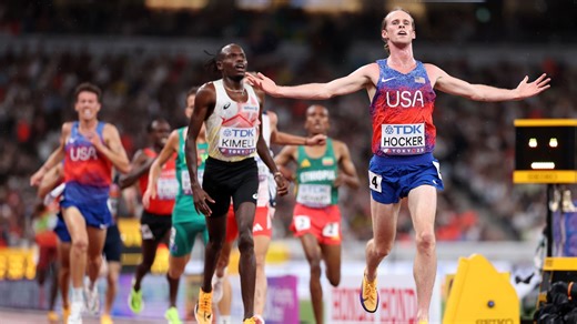 Hocker wins 5000m world title with thrilling last-lap charge