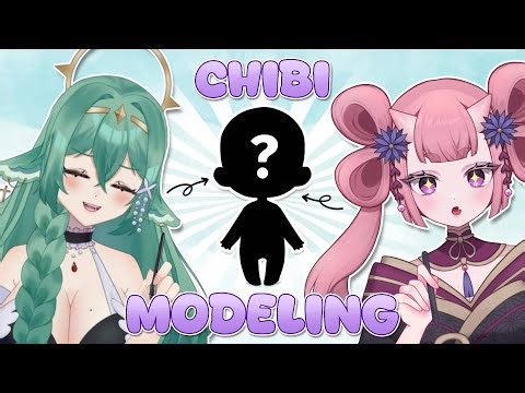 【 CHIBI MODEL MAKING 】Drawing and rigging chibi models w/ Kaia!