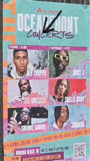 The 2024 Festival Season kicks off this weekend in Virginia Beach 🤙 ✅️ Stay Safe ✅️ Make good choices. ✅️ Have fun! And if you see 👀 something, say 🗣something. #VBPD #VB #Audacy #SummerConcertSeries #Virginia #VirginiaBeach #vboceanfront #VA #audacylive #teegrizzley #juicyj #beachweek #seven5seven #arrivealive #vacation #thisweekend #vbevents #DrinkDriveLose #happeningnow #eastcoast | Virginia Beach Police Department