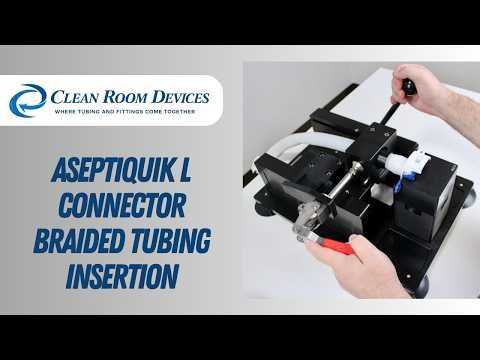 AseptiQuik L Connector Insertion into Sani-Tech STHT-R Braided Tubing | CRD430 Heavy Duty Inserter