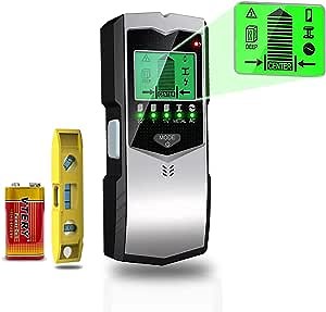 Stud Finder Wall Scanner, 5 in 1 Wall Stud Finder with Bubble Level and LCD Display & Audio Alarm, Stud Finder Tool for Wall Wood AC Wire Metal Detector Joist Pipe