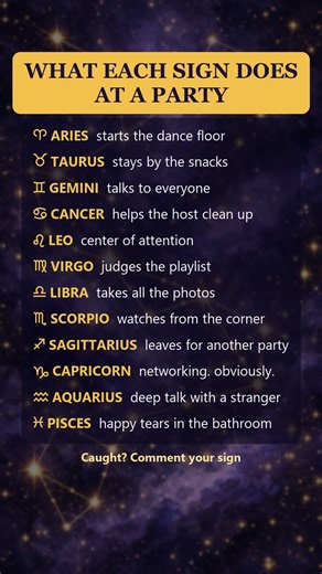 What Does Your Sign Do At A Party? 🎉 #zodiac #zodiacsigns #astrology