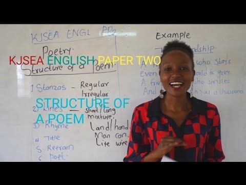 STRUCTURE OF A POEM/ KJSEA ENGLISH PAPER TWO