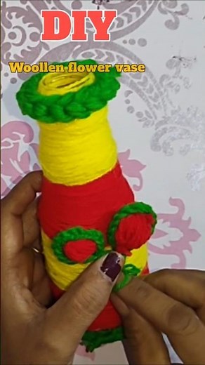 Woollen Flower Vase DIY ! Easy Woollen Flower Vase DIY ! Made a Flower Vase Using Wool and bottle