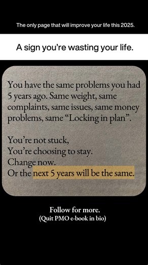 24K views · 289 reactions | POV: You're stuck in a loop Wake up tired Scroll for hours Relapse again Say, “Tomorrow I’ll be better.” It’s time to END the cycle. ⚔️ The Ultimate Nofap Handbook = 90-day battle plan to quit PMO & Build REAL discipline. No motivational speeches. Just raw, actionable discipline.  Link in bio if you’re DONE playing small @billion.dollars.motivation | Billion Dollars Motivation | Facebook