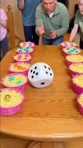 475K views · 6.4K reactions | The Easter Basket Dice Roll Game  Dad and kids play fun family Easter party game where they roll a giant foam dice to win Easter eggs with prizes inside. Whoever rolls the number one, wins the golden egg which has a special prize. | Benson Bros | Facebook