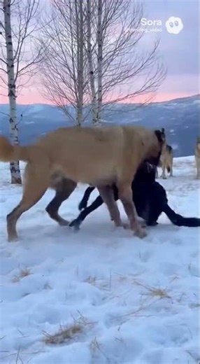 Tibetan Mastiff vs Black Wolf | Extreme Night Showdown AI Video