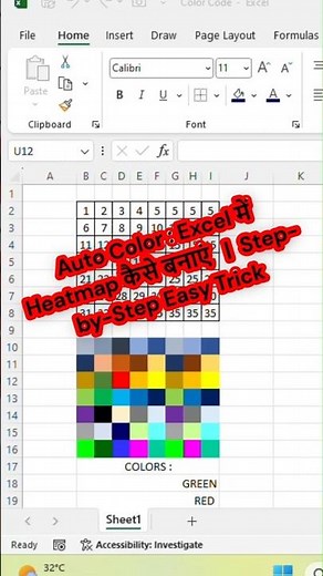 How to Create an Excel Heat Map | Excel Heatmap Trick #shorts #excel #heatmap