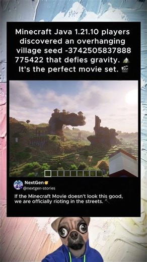 The "Gravity-Defying" Movie Set: Minecraft Java 1.21.10 Seed -3742505837888775422 #minecraft