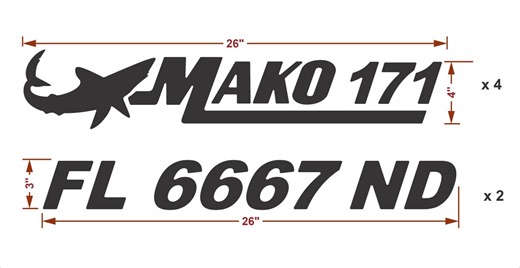 Mako 171 Boat Emblem Domed Decals Stickers (set) - Etsy