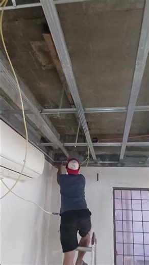 Installation of metal furring #shorts #construction #ceiling