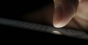 Finger Scrolling and Swiping on a Tablet in Dark