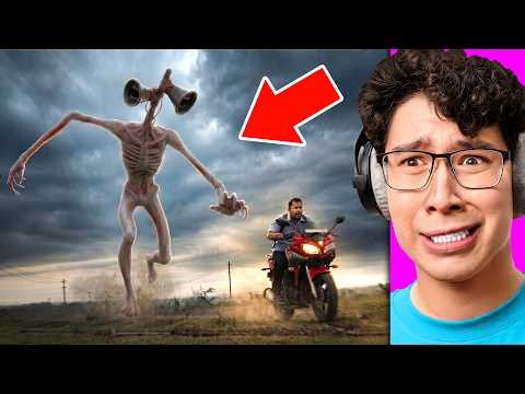 Reacting to SIREN HEAD vs REAL LIFE (Animation)