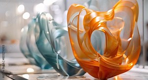 3D printing merges art and technology to create intricate sculptures and objects. Concept 3D Printing, Art, Technology, Sculptures, Intricate Designs Stock Video