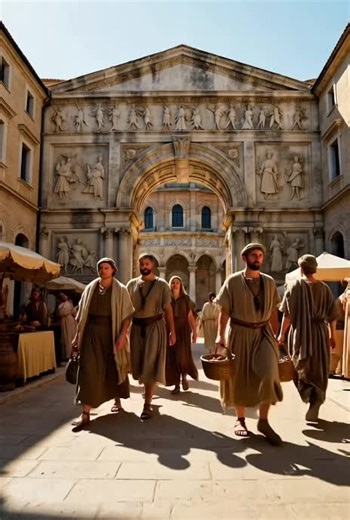 The Pulse of the Empire ​The Via Egnatia is a river of marble and noise. Beneath my feet, the heavy paving stones hum with the rhythm of ox-carts and the hurried footsteps of merchants carrying silks from the East and grain from the South. The air is thick with the scent of roasted meats, expensive incense, and the salty breeze blowing off the Thermaic Gulf. ​Landmarks of Grandeur ​The Arch of Galerius: Passing under the Kamara, the sheer scale of the brickwork is humbling. The intricate reliefs