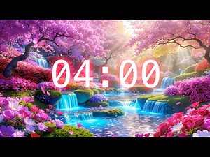 4-Minute Classroom Timer | Flower Garden Focus Countdown for Students and Teachers