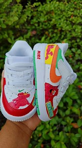 Watch us make an Elmo Inspired Jogger set, overalls and Air force ones for Kir're.🥳🥳🥳 #1stbirthday #elmo ##customsneakers ##sneakerhead #af1 #reels | Pink Toes & Hair Bows