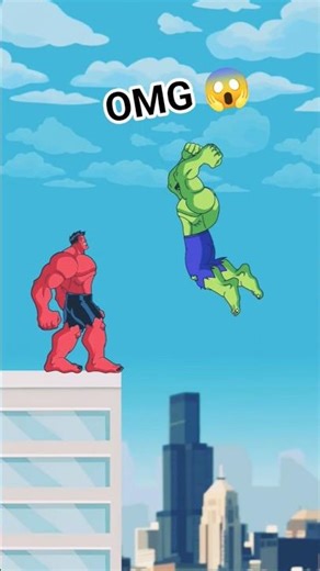 Red Hulk Vs Green Hulk Throw Of the building Angry Animation With Power #hulk #desihulk #hulkvsaadmi